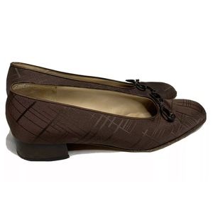 Salvatore Ferragamo Women’s Print Slip On Heel Ballet Size 7.5 B